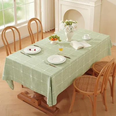 Obrázok produktu pre Obrus, umývateľný, vzhľad ľanu, zelený, 250x135 cm, obdĺžnikový, bavlna