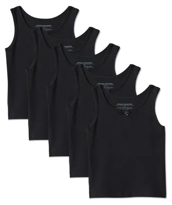 Immagine prodotto di A. Canottiere intime da bambina, in cotone jersey, confezione da 5, colore nero
