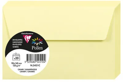 Obrázok produktu pre Clairefontaine 5451C, Žltá, 120 g/m², 140 mm, 90 mm, Forest Stewardship Council (FSC), Francúzsko