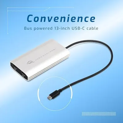 Produktbild von USB-C Dual HDMI 4K Display Adapter mit DisplayLink - für Apple Silicon M1 & M2 Macs oder andere Macs oder PCs mit USB-C oder Thunderbolt