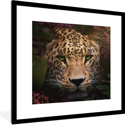 Produktbild von MuchoWow® MuchoWow® Gerahmtes Poster Tiere - Panther - Dschungel 40x40 cm - Poster mit zchwarzem Bilderrahmen - Poster - Plakat im Rahmen