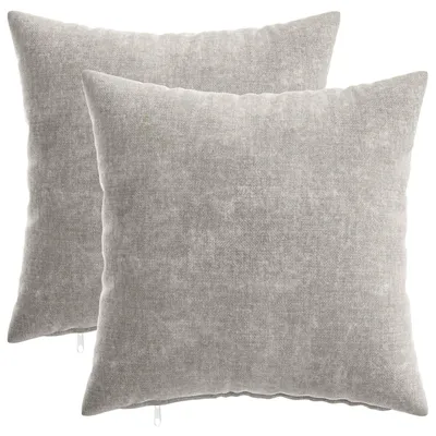 Obrázek produktu pro vidaXL Povlak na polštář, 2 kusy, barva: světle šedá, rozměr: 40 x 40 cm, materiál: plyšová tkanina