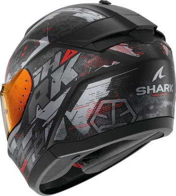 Produktbild von SHARK RIDILL 2 RIDILL 2 Helm Integralhelm Motorradhelm Rollerhelm mit Sonnenblende Rot Matt grau Schwarz M HE1110E-KAR-M