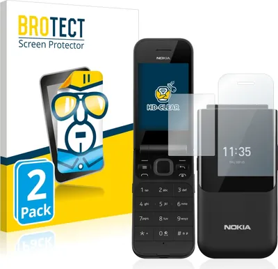 Produktbild von 2x Für Nokia 2720 Flip Schutzfolie BROTECT Displayschutz Display Schutz Folie Klar Transparent