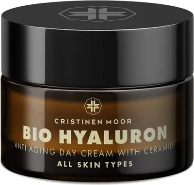 Produktbild von Cristinen Moor Bio Hyaluron – ANTI AGING DAY CREAM mit Ceramide – alle Hauttypen | Naturkosmetik I Anti-Falten Feuchtigkeitscreme Männer und Frauen