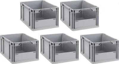 Produktbild von SparSet 5x Eurobox NextGen Insight | HxBxT 22x30x40cm | 20 Liter | Front offen | Eurobehälter, Transportbox, Transportbehälter, Stapelbehälter