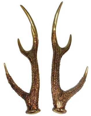 Produktbild von Trophäe Tischdeko Hirschgeweih gold 37x13x12cm 2erSet Polyresin