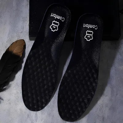 Produktbild von COOL-i ® 2 Paar Stoßdämpfende Atmungsaktive Sport-Komfortschuhe mit Einlegesohle aus Leder (Schwarz 45-46)