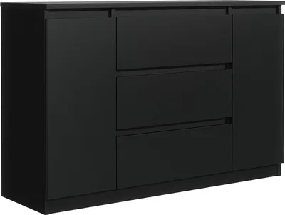 Produktbild von Mobelsta Kommode, Schrank mit Schubladen, Modernes Sideboard, Schubladenschrank, Kommodenschrank, Schwarz 138,5x39x78, 2 cm