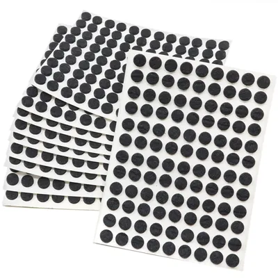 Immagine prodotto di Adsamm® | 1080 feltrini autoadesivi / neri / diametro 10 mm / rotondi / feltrini per mobili di spessore 3,5 mm