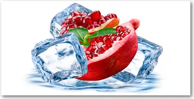 Produktbild von Tulup® Glas-Bild - 100x50 -Wandkunst - Wandbild hinter gehärtetem Sicherheitsglas  - Essen & Getränke - Granatapfel Eis - Rot