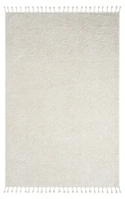 Obrázek produktu pro MY-RUG Koberec, Liv, 290x200, bílý, koberec s vysokým vlasem, 3D design, boho styl, moderní koberec s třásněmi, obdélníkový tvar