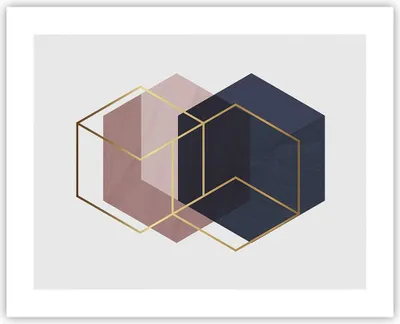 Produktbild von Poster - Poster ohne Rahmen - Sechsecke Modern Gold - 50x40 cm - Wand Bild - Wanddeko - Wandbilder - Kunstposter - Wandposter - Bilder - Kunstdruck - Wanddekoration - Wandbild - P2XAA50x40-4691