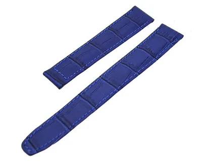Produktbild von Uhrenarmband Kalbslederband blau Ton in Ton 16mm ohne Schließe NEU