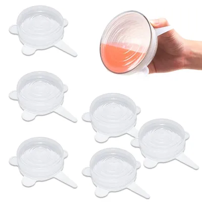 Immagine prodotto di Coperchi in silicone, 6 pezzi, elastici, diametro 6,5 cm, per la conservazione degli alimenti