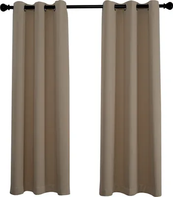 Produktbild von Mulisoft Gardinen Blickdicht 2er Set, thermovorhang kälteschutz, Schallschutz gardinen mit ösen, Vorhänge Schlafzimmer, 140×145cm, Hellbraun