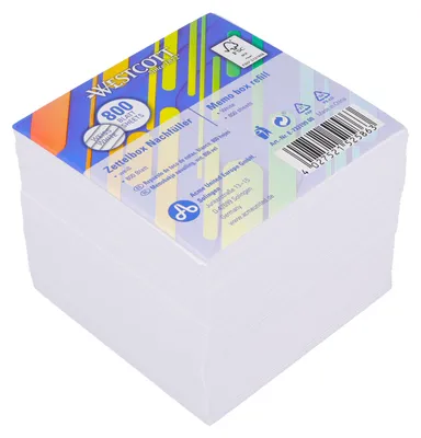 Produktbild von Nachfüller für Zettelbox Nachfüllpapier 800 Blatt weißes Papier Notizzettel