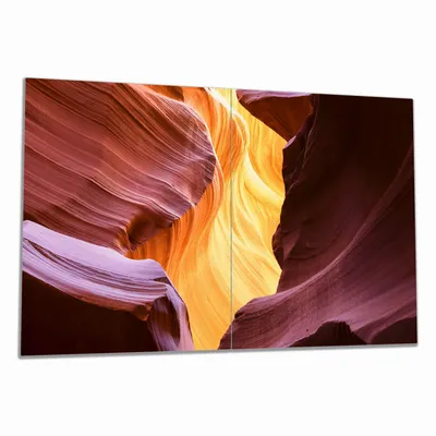 Produktbild von Wallario Herdabdeckplatte aus Glas, Größe 80 x 52 cm 2-teilig, Motiv Schlucht aus Sandstein in Arizona  Antelope Canyon