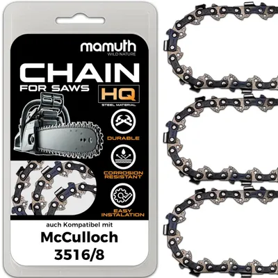 Obrázok produktu pre 3 reťaze na pílu, reťazová píla, 40 cm, 1,3 mm, 3/8", 55 TG, vhodné pre McCulloch 3516/8