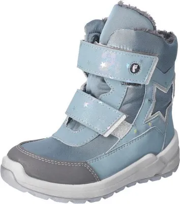 Produktbild von RICOSTA Boots GLORI für nasskaltes Wetter HighTech/Textil Klettverschluss Warmfutter Mädchen arctic Hellblau Sterne Blinklicht Größe 29