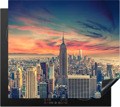 Produktbild von KitchenYeah© Herdabdeckplatte New York - Manhattan - Empire State Building , 60x52cm, Küche Deko, Glaskeramikkochfeld Herdabdeckung, Abdeckplatte fùr Kochfeld