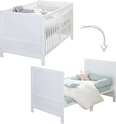 Produktbild von Babybett, 70 x 140 cm, Umbaubar zum Juniorbett, Roba Easy Sleep, Weiß Lackiert