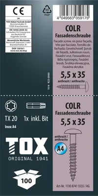Obrázek produktu pro Fasádní šroub COLR, 5,5 x 35 mm (100 kusů)