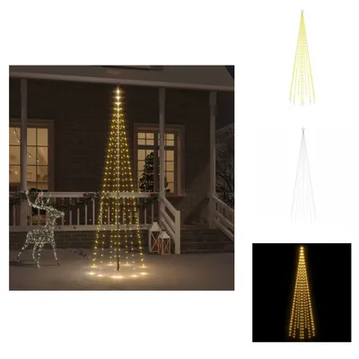 Zdjęcie produktu dla vidaXL Choinka LED na maszt Ciepła biel 310 LED 300 cm - Oświetlenie świąteczne