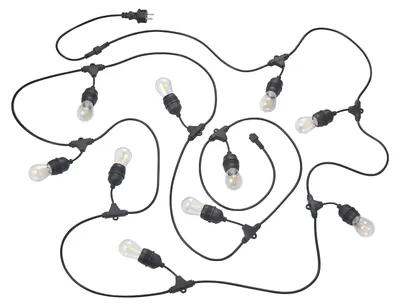 Image de Guirlande lumineuse LED, noir, E27, 10 flammes, blanc chaud, L 650 cm