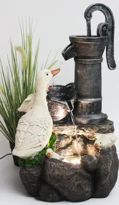 Produktbild von Springbrunnen Gänse BK821 Gartenbrunnen Wasserspiel mit Beleuchtung Terrassenbrunnen Gartenfigur Wasserfall