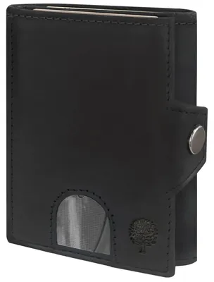 Produktbild von Frentree Herren Slim Geldbörse aus echtem Leder mit Münzfach & RFID-Schutz, 7 Fächer, Hochformat, Schwarz