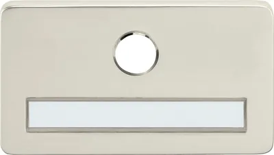 Produktbild von Namensschild vorgerichtet für Spion, mit 14 mm Bohrung, Edelstahl matt