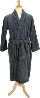Produktbild von A&R 025.50 | Herren Bademantel mit Schalkragen /   - Farbe: Graphite - Größe: XXL