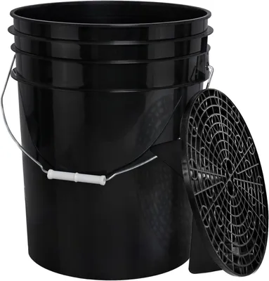 Produktbild von Benbow Set 2-tlg, Auto Wascheimer 20 Liter Schwarz + Schmutzsieb Schwarz, Autoaufbereitung, Waschanlage, Autozubehör, Autos