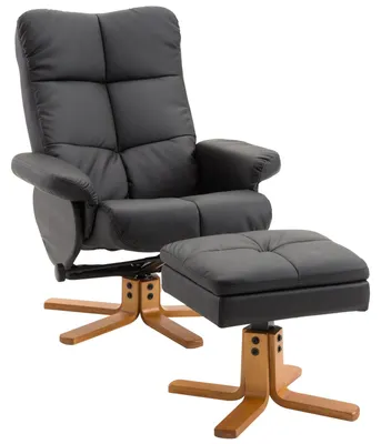 Immagine prodotto di Poltrona girevole - Poltrona nera - Sedia girevole - Poltrona relax - Girevole a 360°
