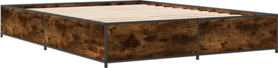 Produktbild von Bettgestell Räuchereiche 120x190 cm Holzwerkstoff und Metall