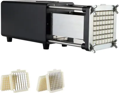 Immagine prodotto di Taglierina elettrica per patatine fritte in acciaio inox - taglierina per patate e verdure - elettrodomestico da cucina per patatine fritte e piatti di verdure perfetti
