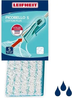 Obrázek produktu pro Náhradní potah pro mop, Leifheit Picobello S, Bavlna Plus, 27 cm, pro kamenné a dlažební podlahy