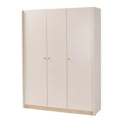 Produktbild von Kleiderschrank ALEX, Drehtürenschrank mit 3 Türen, 145×195 cm, mit Kleiderstange & 10 Einlegeböden, Sandbeige