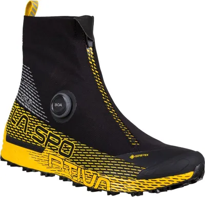 Trailrunning-Schuh "Cyklon Cross Gtx" von La Sportiva in Schwarz und Gelb mit BOA-Verschlusssystem und GORE-TEX-Material.
