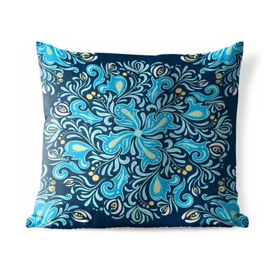 Obrázek produktu pro MuchoWow® Vnější polštář - Květina - Listy - Bobule - Vzory -50x50 cm- Odolnost proti povětrnostním vlivům - polštář do obývacího pokoje