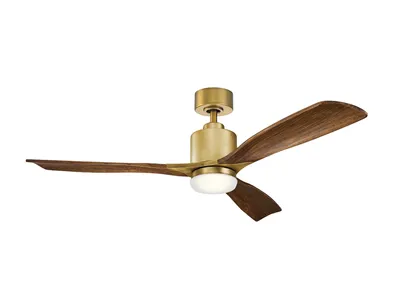 Produktbild von Elstead Ridley II leiser Deckenventilator mit LED Licht Ø132cm Holz + Fernbedienung
