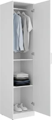 Produktbild von Calvert - Kleiderschrank 1 Tür, Weiß, Garderobe
