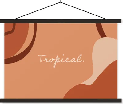 Produktbild von MuchoWow® Textilposter Sommer - Tropisch - Zitate 60x40 cm mit schwarzem Rahmen - Hölzernes