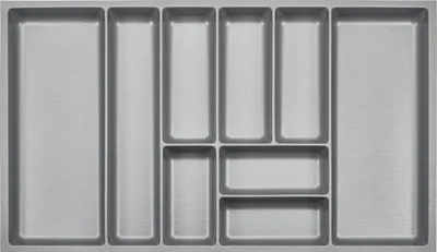 Produktbild von ORGA-BOX III Besteckeinsätze Tiefe 473 mm, Höhe 50,5 mm silbergrau Schubladeneinsätze Breite 791 mm für Schubladen 900 mm, Canvas-Struktur
