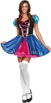 A woman wearing a costume.