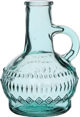 Produktbild von Glasvase klein 'Lille', Höhe 10cm, Durchmesser 7 cm, viele Farben zur Auswahl | Glasflasche, Farbe:Hellblau