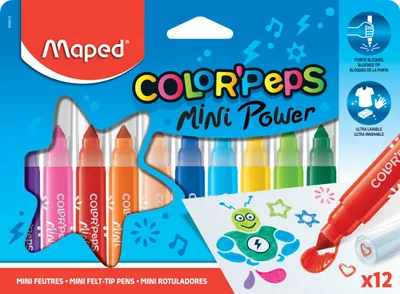 Obrázek produktu pro Maped 846612 Maped pera s vláknovým hrotem COLOR'PEPS Mini Power, krabička 12 ks