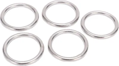 Produktbild von 5 Stück runde O-Ringe aus Edelstahl 304, vielseitig einsetzbar, nahtlos, zum Schweißen, für Yogaringe, Hängematten, Segeln und Tauchen