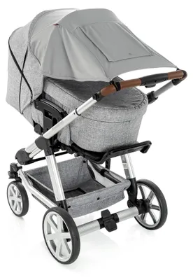 Produktbild von Sonnensegel und Schlummertuch für den Kinderwagen, grau